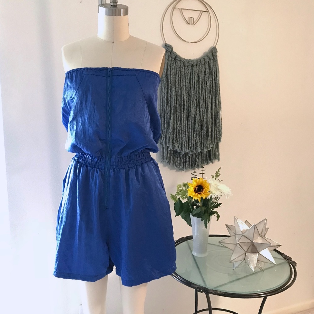 Blue Silky Romper  - with Pockets !!